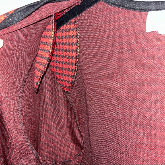 Classic Wear Red and Black Houndstooth Blazer vintage should pads open front - Picture 6 of 6